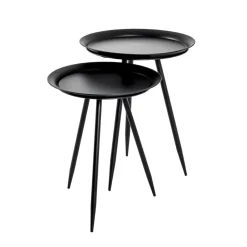 table d'appoint en métal laqué noir petit modèle