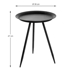 table d'appoint en métal laqué noir petit modèle