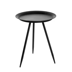 table d'appoint en métal laqué noir petit modèle