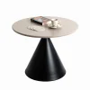 Table d'Appoint en métal noir tablette peint par poudrage en gris cachemire