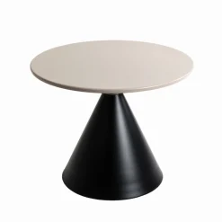 Table d'Appoint en métal noir tablette peint par poudrage en gris cachemire