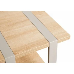 Table d'appoint en tube d'acier en gris cachemire étagères en panneau de particules