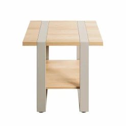 Table d'appoint en tube d'acier en gris cachemire étagères en panneau de particules