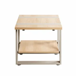 Table d'appoint en tube d'acier en gris cachemire étagères en panneau de particules