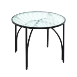 table d'appoint en verre et métal laqué