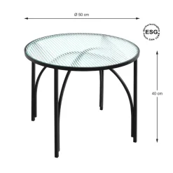 table d'appoint en verre et métal laqué