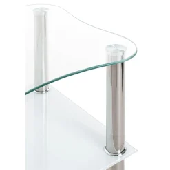 table d'appoint inox et verre trempé