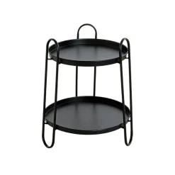 Table d'appoint laqué noir acier