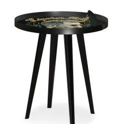 Table d'appoint magnétique ronde à rebord Bipolart Métal Noir avec 3 Tops style Fun