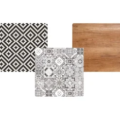 Table d'appoint magnétique carrée Bipolart Métal Blanc avec 3 Tops style Natural