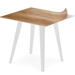 Table d'appoint magnétique carrée Bipolart Métal Blanc avec 3 Tops style Natural