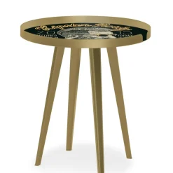 Table d'appoint magnétique ronde à rebord Bipolart Métal Or avec 3 Tops style Fun