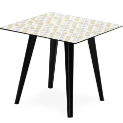 Table d'appoint magnétique carrée Bipolart Métal Noir avec 3 Tops style Scandinave