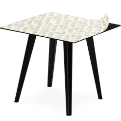 Table d'appoint magnétique carrée Bipolart Métal Noir avec 3 Tops style Scandinave