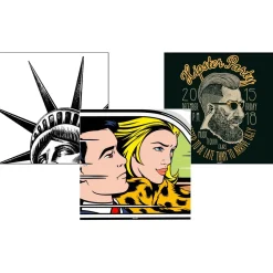 Table d'appoint magnétique carrée Bipolart Métal Blanc avec 3 Tops style Fun