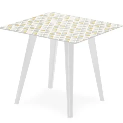 Table d'appoint magnétique carrée Bipolart Métal Blanc avec 3 Tops style Scandinave