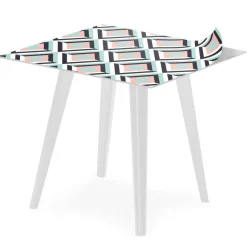 Table d'appoint magnétique carrée Bipolart Métal Blanc avec 3 Tops style Scandinave
