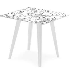Table d'appoint magnétique carrée Bipolart Métal Blanc avec 3 Tops style Kid