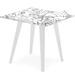 Table d'appoint magnétique carrée Bipolart Métal Blanc avec 3 Tops style Kid