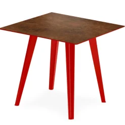 Table d'appoint magnétique carrée Bipolart Métal Rouge avec 3 Tops style Textures