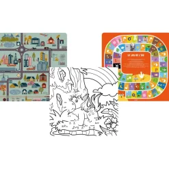 Table d'appoint magnétique carrée Bipolart Métal Rouge avec 3 Tops style Kid