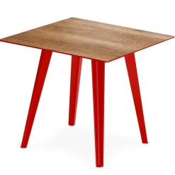 Table d'appoint magnétique carrée Bipolart Métal Rouge avec 3 Tops style Natural