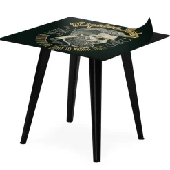 Table d'appoint magnétique carrée Bipolart Métal Noir avec 3 Tops style Fun