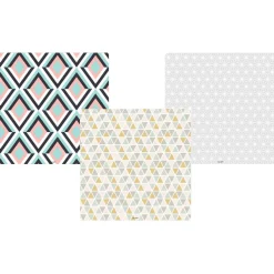 Table d'appoint magnétique carrée Bipolart Métal Rouge avec 3 Tops style Scandinave