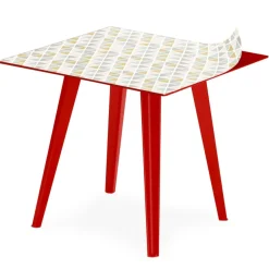 Table d'appoint magnétique carrée Bipolart Métal Rouge avec 3 Tops style Scandinave