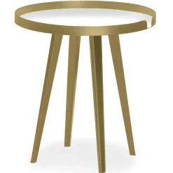 Table d'appoint magnétique ronde à rebord Bipolart Métal Or avec 1 Top Tableau blanc effaçable