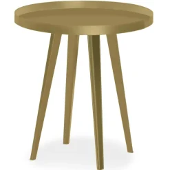 Table d'appoint magnétique ronde à rebord Bipolart Métal Or avec 1 Top Tableau blanc effaçable