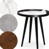 Table d'appoint magnétique ronde à rebord Bipolart Métal Noir avec 3 Tops style Textures