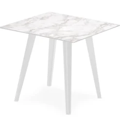 Table d'appoint magnétique carrée Bipolart Métal Blanc avec 3 Tops style Textures