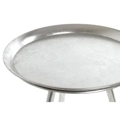 Table d'appoint métal laqué argent petit modèle