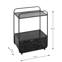 Table d'appoint métal noir porte journeaux integré