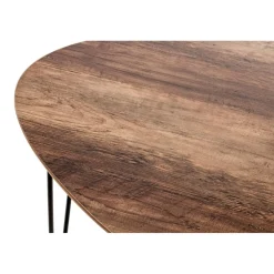 Table d'appoint Noir en Métal laqué et plateau décor chêne foncé