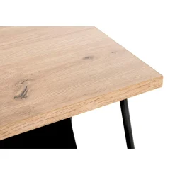 Table d'appoint plateau décor chène porte journeaux textile