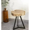 Table d'appoint plateau rondelle d'arbre modèle mini
