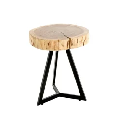 Table d'appoint plateau rondelle d'arbre modèle mini