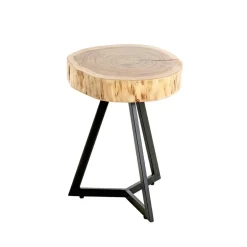 Table d'appoint plateau rondelle d'arbre modèle mini