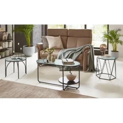 table d'appoint plateaux en verre trempé décoratif