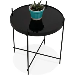 Table d'appoint pliable 'KOLOS' noire