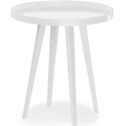 Table d'appoint ronde à rebord Bipolart Métal Blanc
