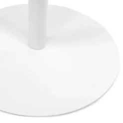 Table d'appoint ronde 'DILA' en bois finition naturelle et métal blanc