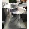 Table d'appoint ronde en Métal laqué Argenté petit modèle