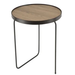 Table d'appoint ronde mocha pieds asymétriques métal JULIA