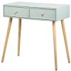 Table d'Appoint Scandinave en Bois 2 Tiroirs NISHIO - Verte