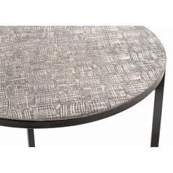 Table d'appointe en tube d'acier laqué noir plateau en structure