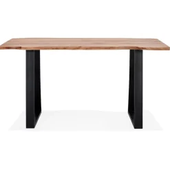 Table de bar haute 'RAFA' en bois massif et métal noir