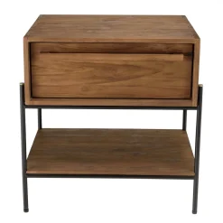 Table de chevet 1 niche bois de teck recyclé